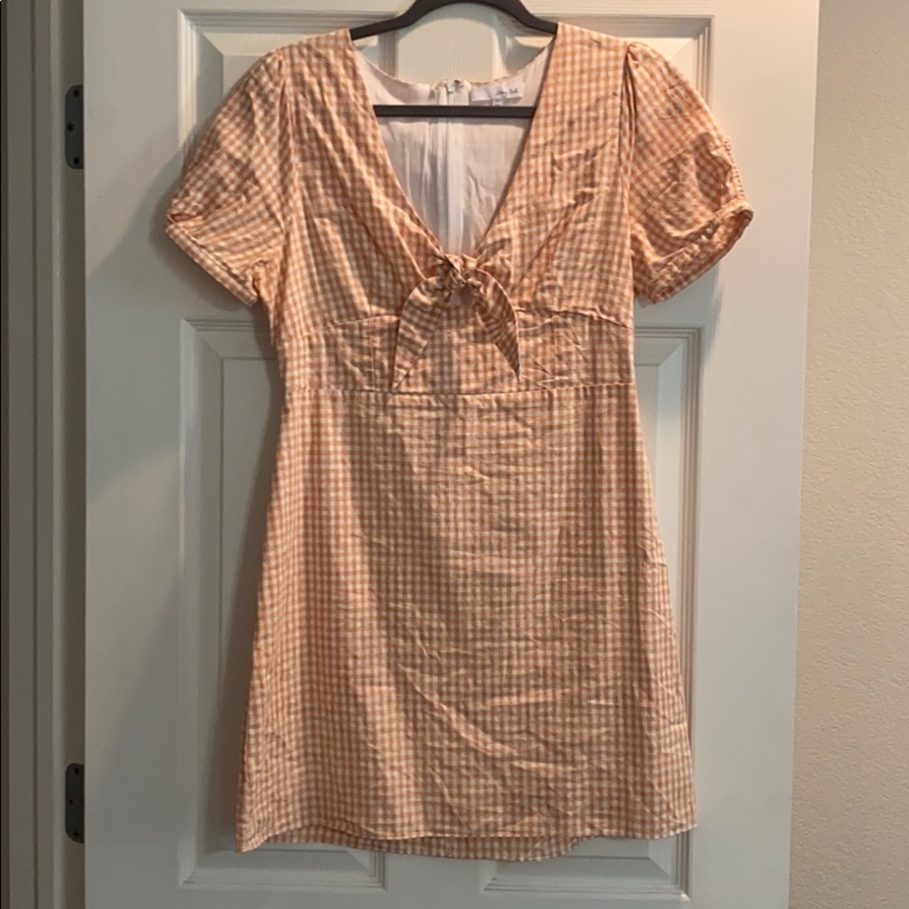 Orange checkered dress